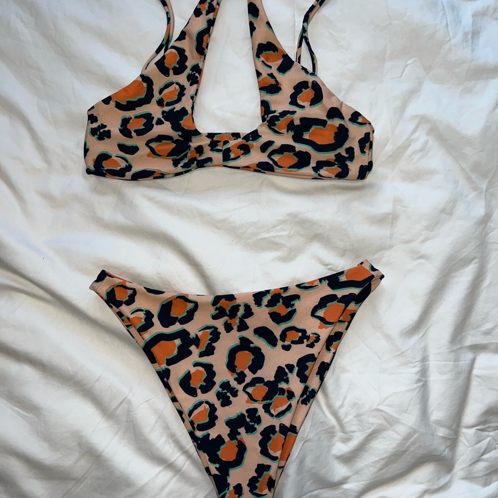 Skatie Orange and Black Bikini Bold Swimwear